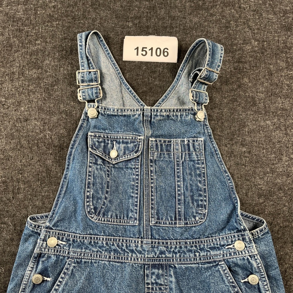 Gap Factory Store Bib Overalls Womens Small Blue Denim Cotton Work Wear Wide Leg